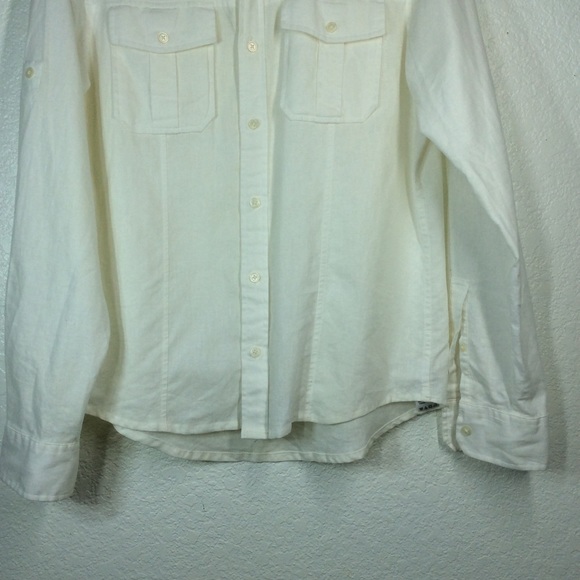 Michael Kors White Long Sleeve Button Up- Size Small - Picture 3 of 9
